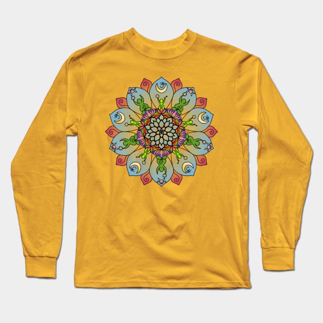 Goddess Within Drum Circle Mandala Long Sleeve T-Shirt by TonyaRoach143